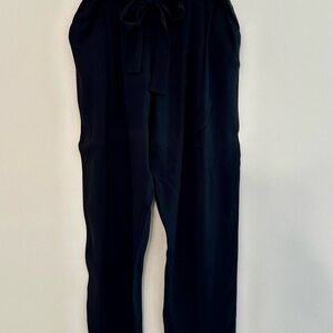 Ella Moss Crepe Black Tie-Waist Pants